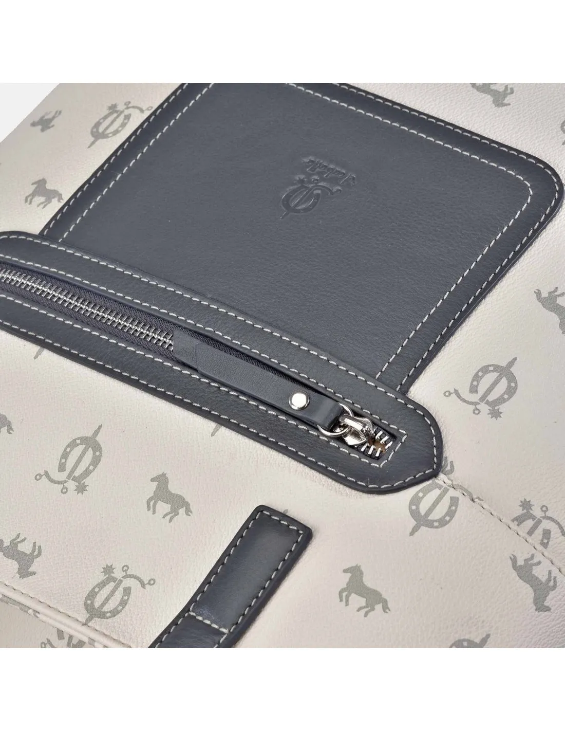 EL CABALLO BOLSO SHOPPING DOBLE ASA PARA MUJER CALIDAD LONA PIEL MARCA