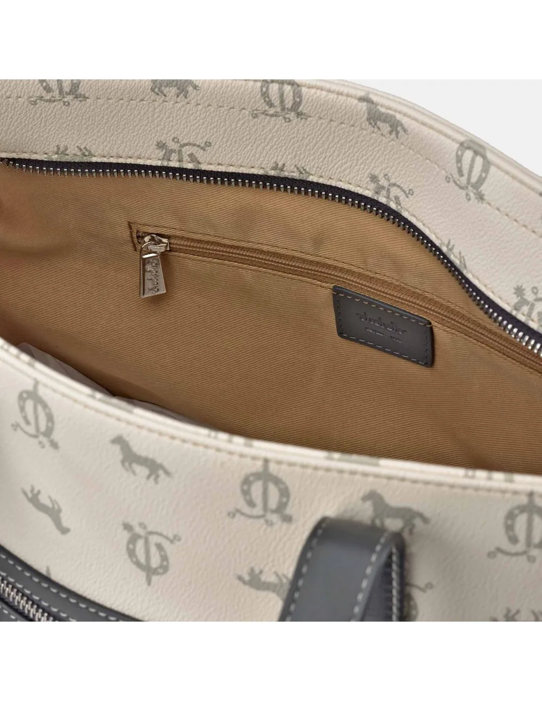 EL CABALLO BOLSO SHOPPING DOBLE ASA PARA MUJER CALIDAD LONA PIEL MARCA