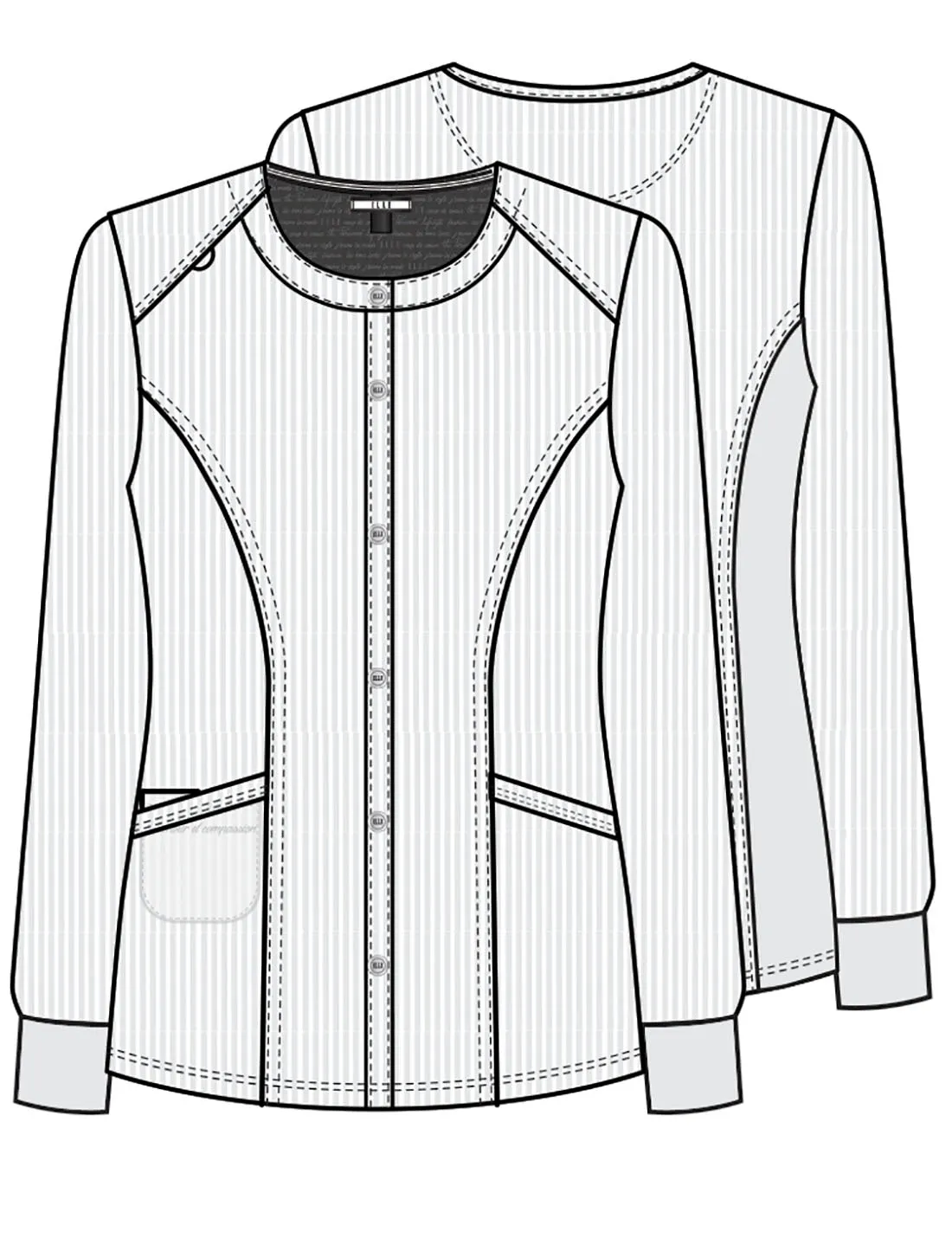 ELLE SIMPLY POLISHED SNAP FRONT WARMUP JACKET IN WHITE WOW!