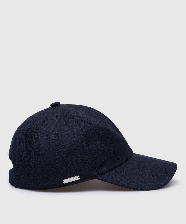 Enrico Mandelli Blue wool and cashmere cap