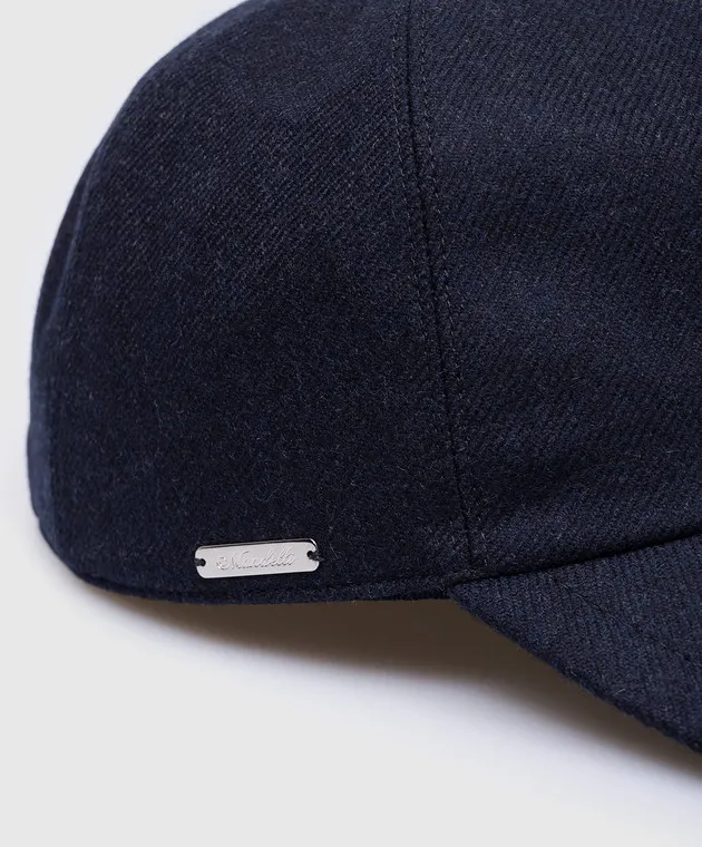 Enrico Mandelli Blue wool and cashmere cap