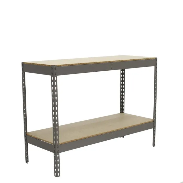ESTANTERíA METáLICA DE TALLER SIN TORNILLOS KIT ECOFORTE 12062 CHIPBOARD 900 GRIS/MADERA 2 BALDAS SIMONRACK