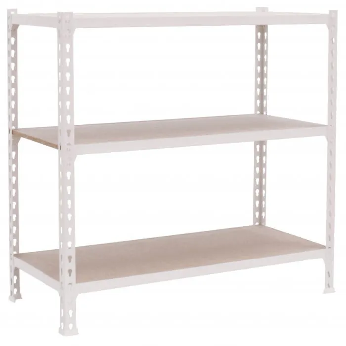 Estantería Metálica Sin Tornillos Kit Maderclick Mini 900 Blanco/Madera 3 baldas Simonrack