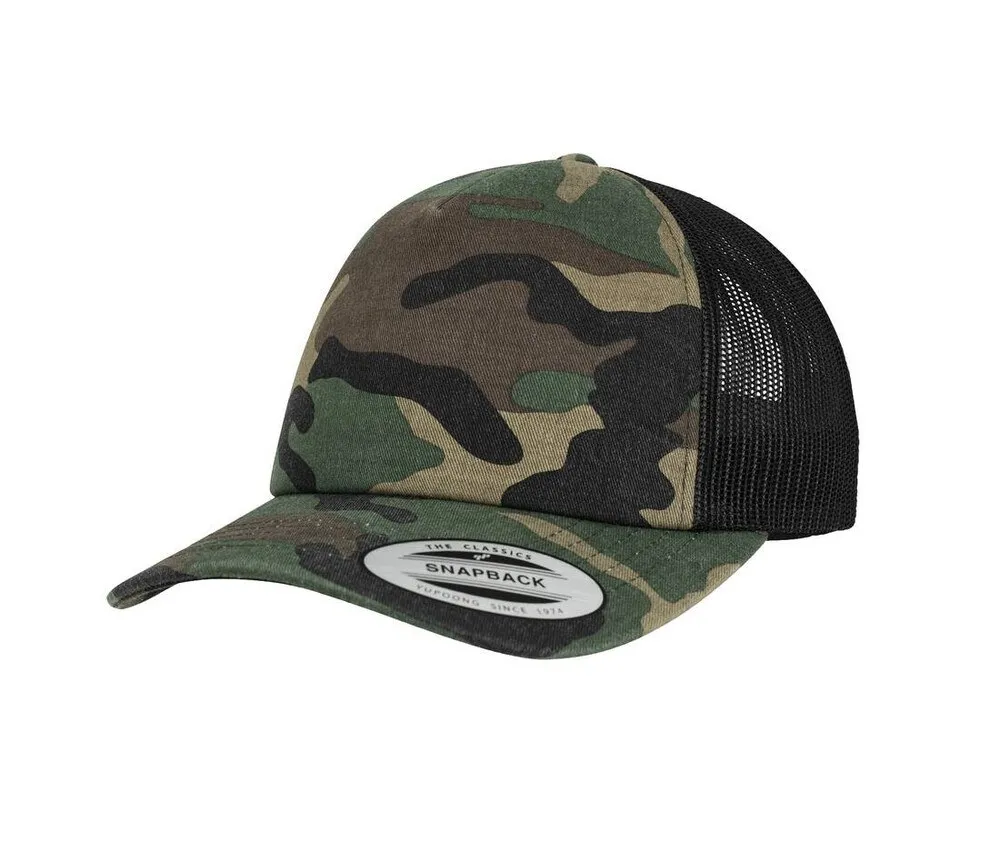FLEXFIT FX6606C  TRUCKER STYLE CAP  WOODCAMO/BLACK