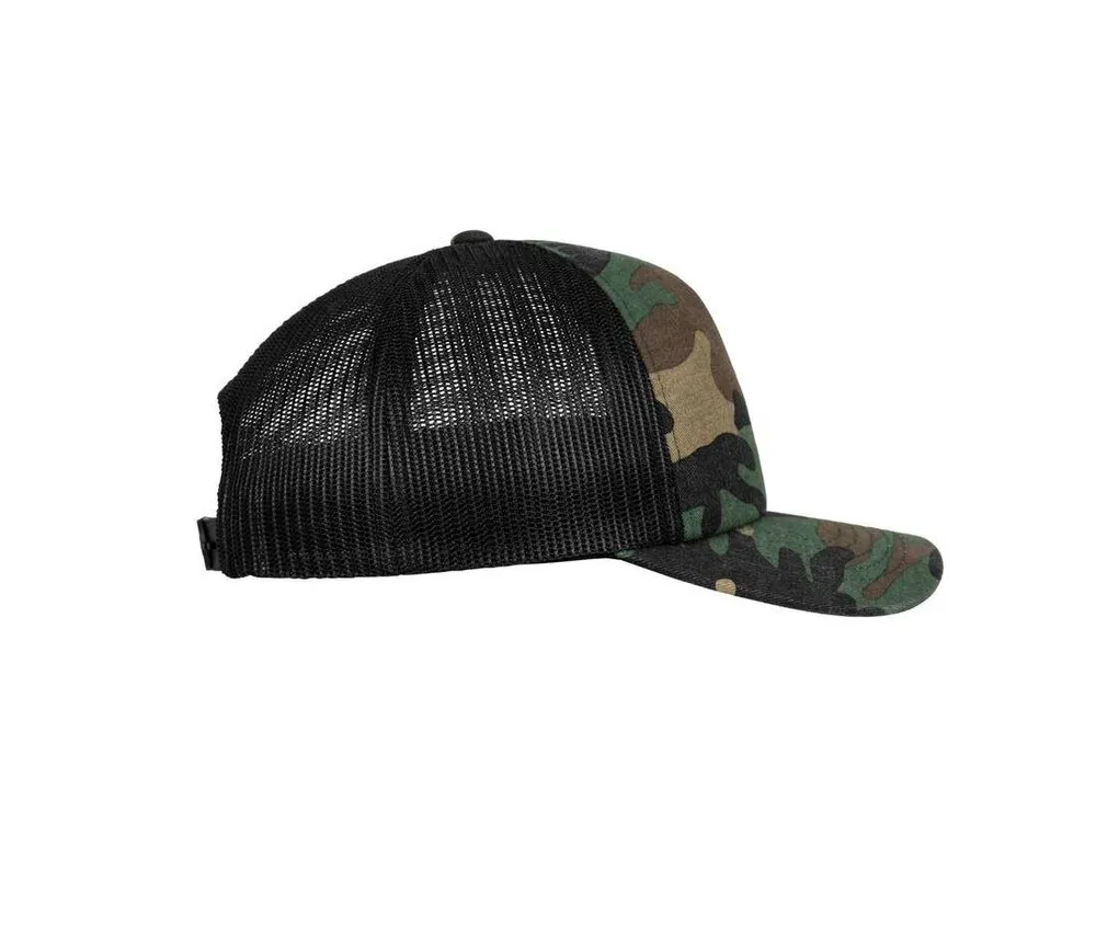 FLEXFIT FX6606C  TRUCKER STYLE CAP  WOODCAMO/BLACK