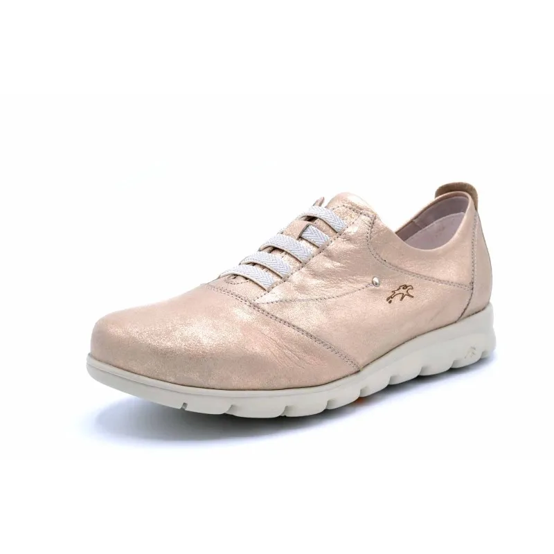 Fluchos Susan F0354 Platino | Zapato de piel cordones elásticos
