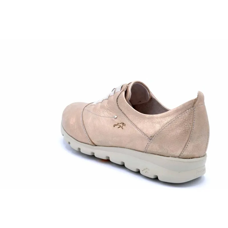 Fluchos Susan F0354 Platino | Zapato de piel cordones elásticos