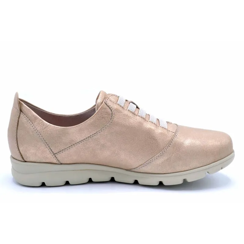 Fluchos Susan F0354 Platino | Zapato de piel cordones elásticos