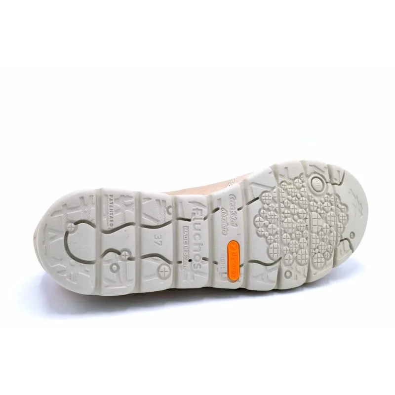 Fluchos Susan F0354 Platino | Zapato de piel cordones elásticos