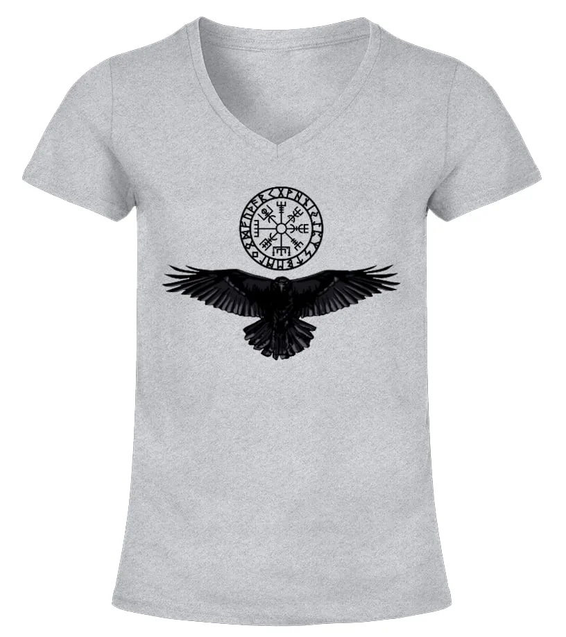 FOR I AM THE RAVEN ~ THE CHILD OF ODIN Camiseta cuello pico Mujer