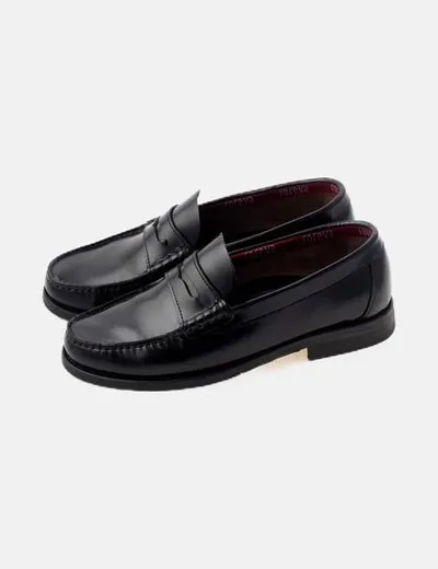 Foreva Mocasín negro piel