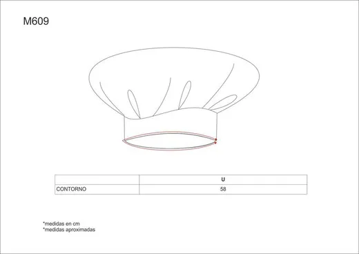 Gorro liso cocinero con velcro Beige