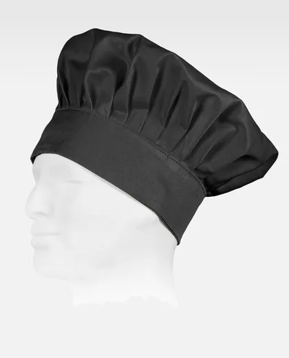 Gorro liso cocinero con velcro Negro