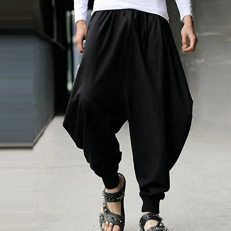 Hombres Holgado Pierna Ancha Harem Pantalones Casual Ali Baba Pantalones Hippie Pantalones Trogging Bottoms
