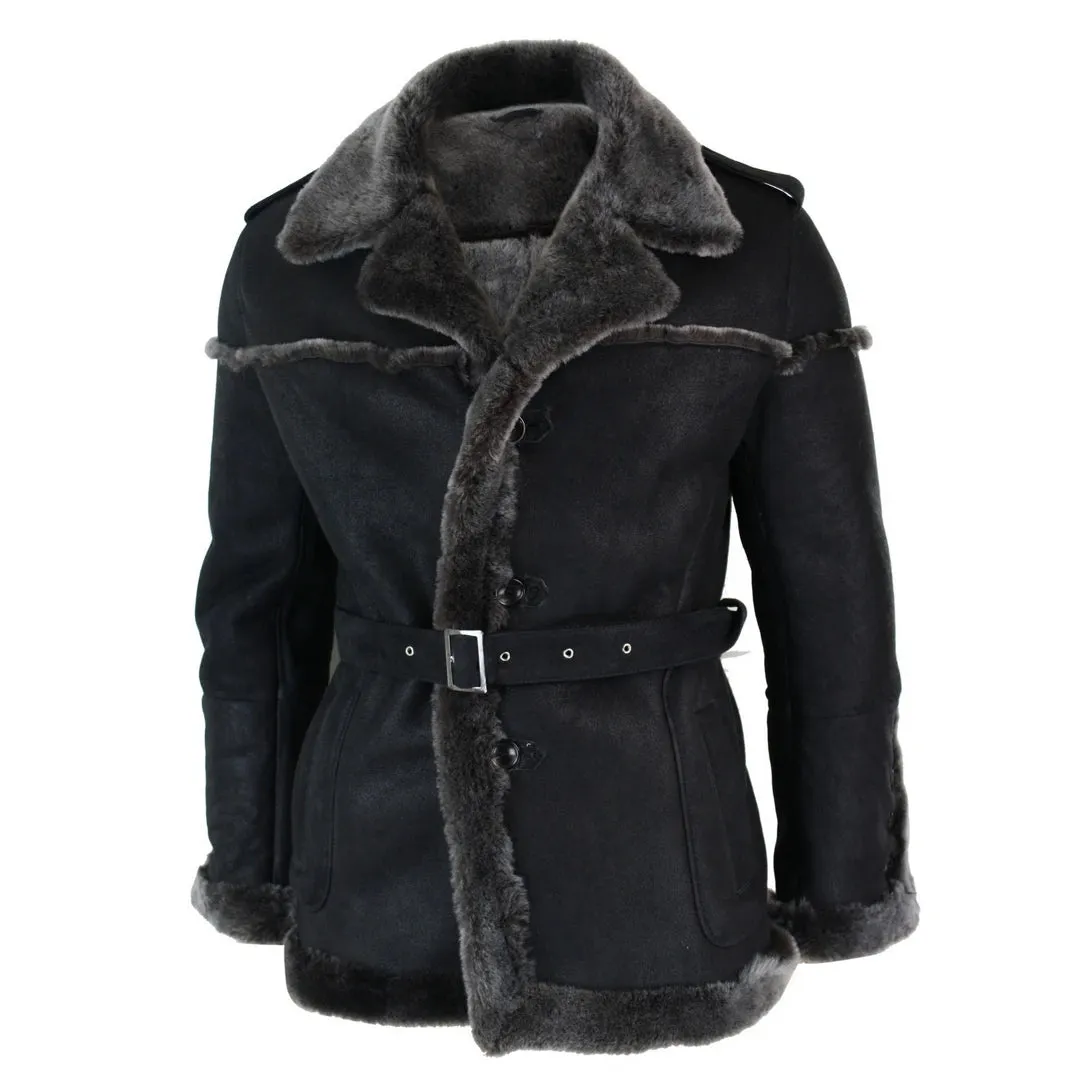 INFINITY OZZY  CHAQUETA CUERO DE OVEJA DOBLE PECHO CABALLERO AZUL OSCURO GRIS NEGRO