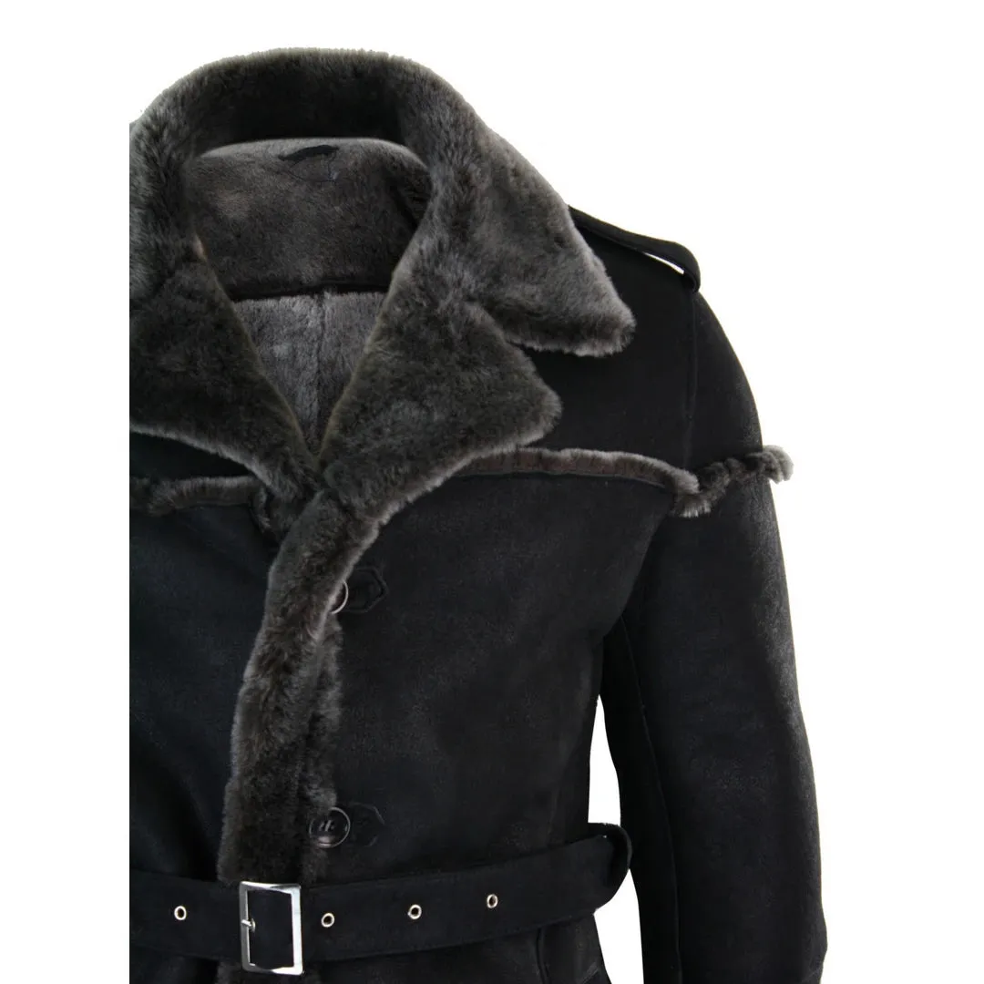 INFINITY OZZY  CHAQUETA CUERO DE OVEJA DOBLE PECHO CABALLERO AZUL OSCURO GRIS NEGRO
