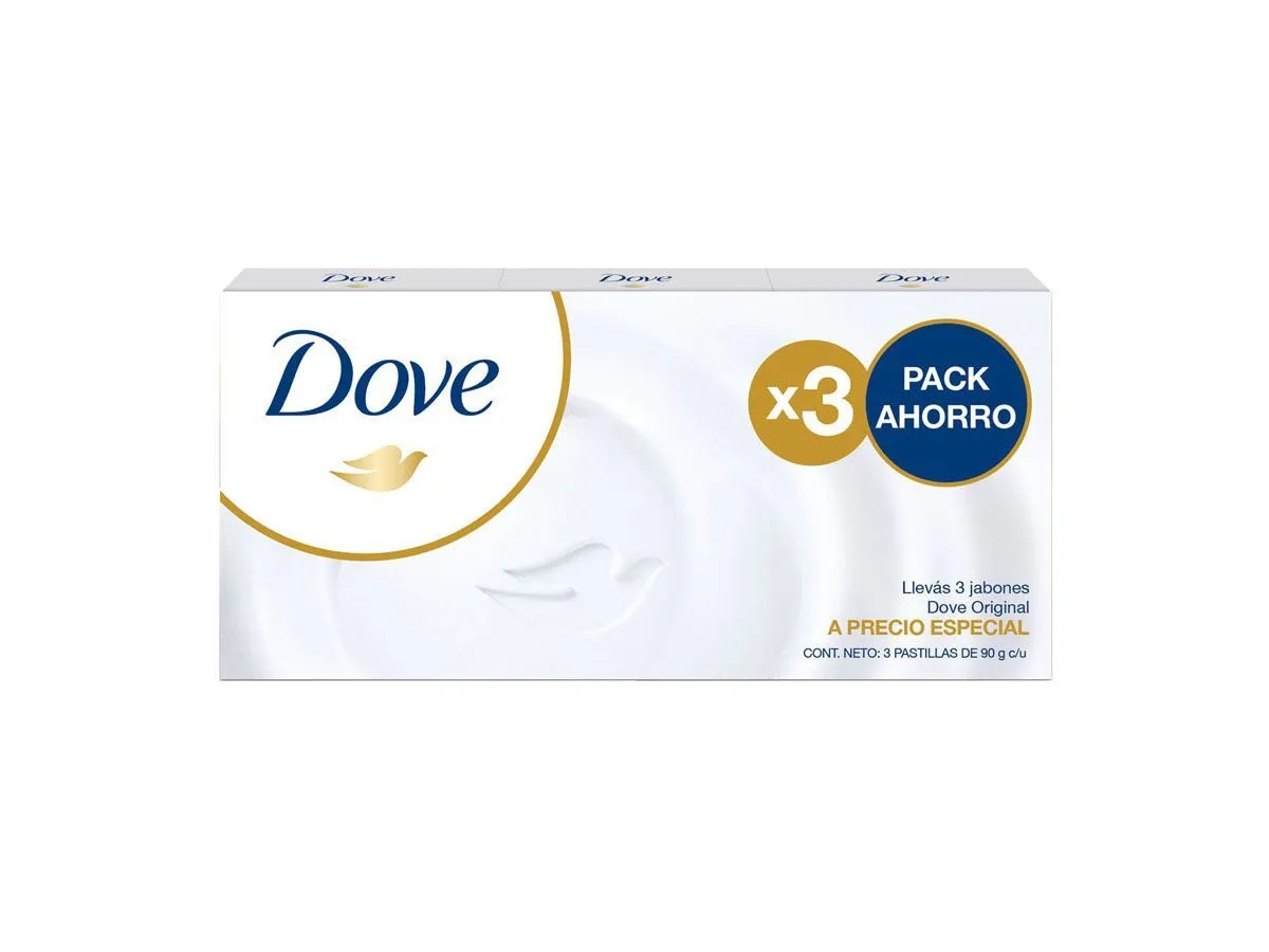 Jabón de Tocador Original 3 Unidades DOVE 90 gr