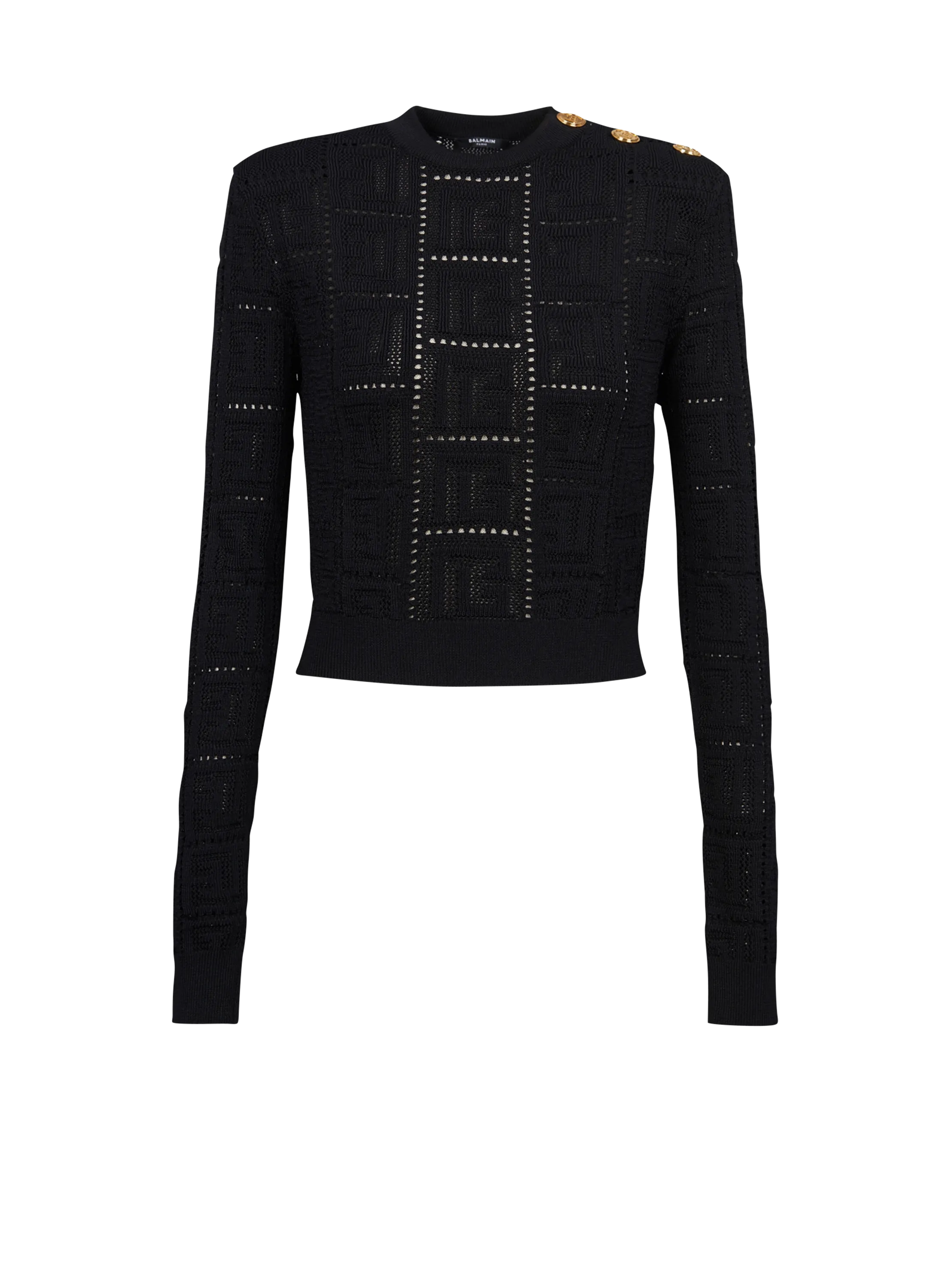Jersey corto de punto diseño ecológico con monograma de Balmain