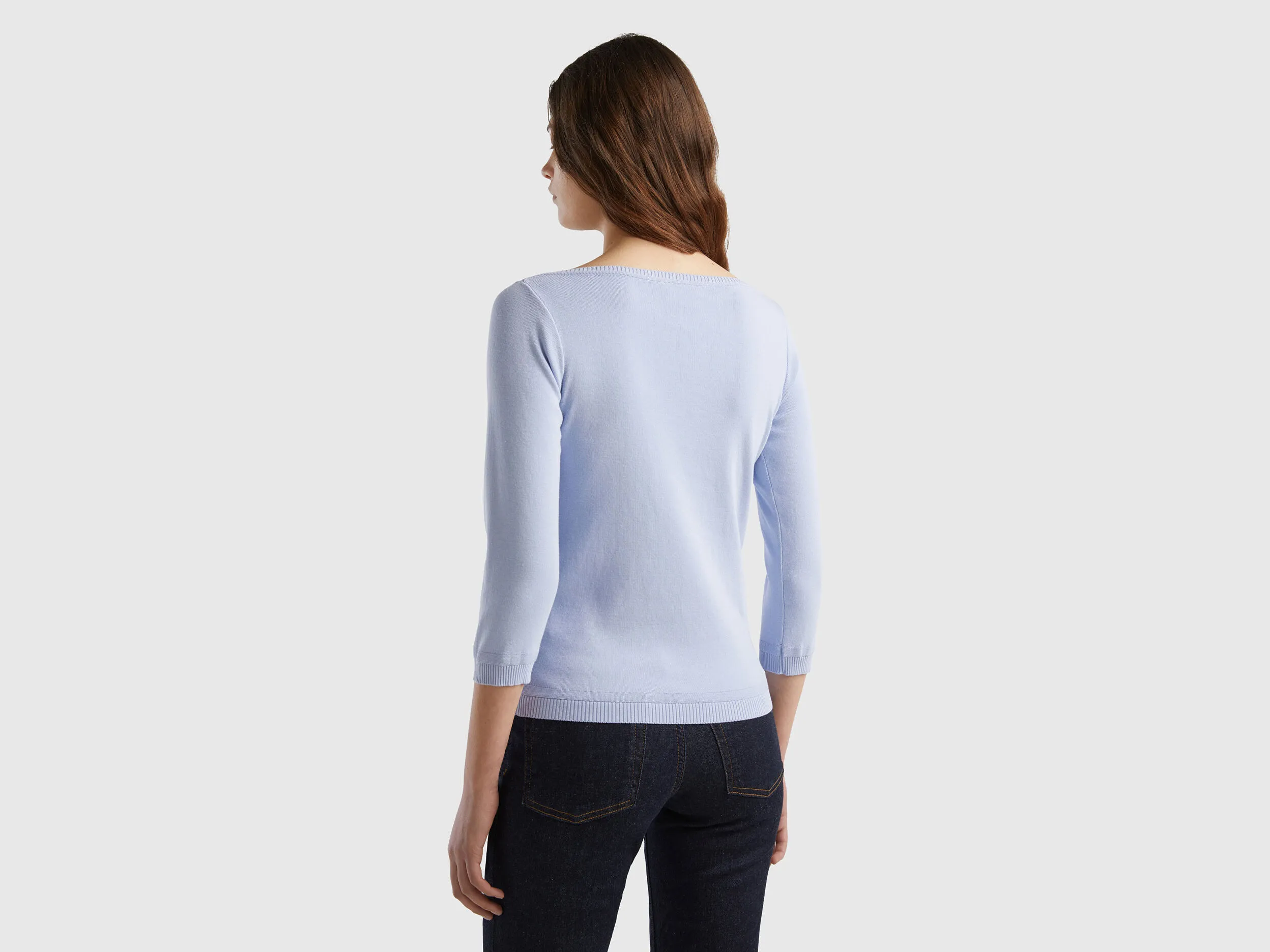 Jersey de 100 % algodón con escote barco