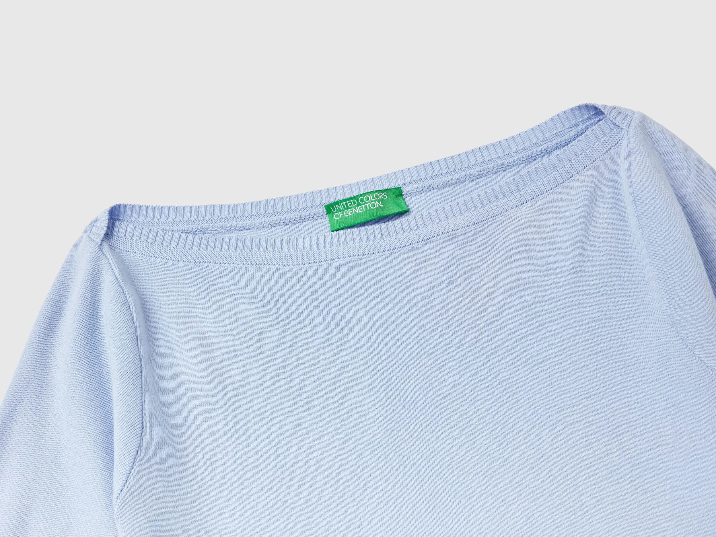 Jersey de 100 % algodón con escote barco
