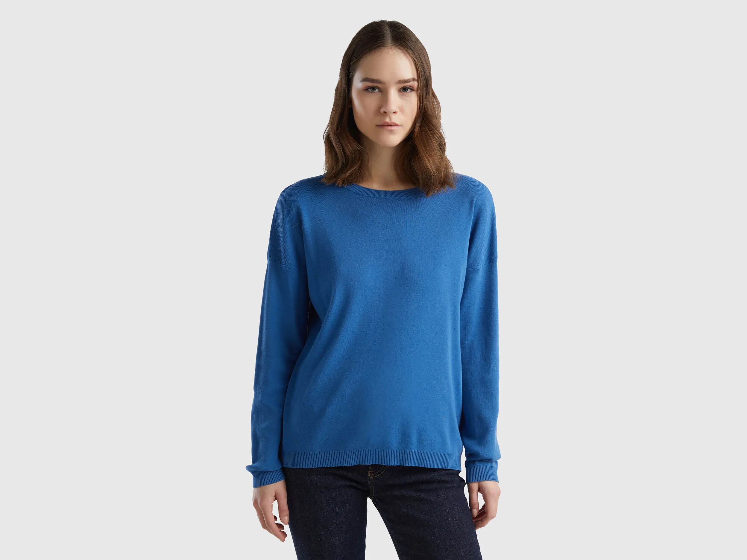 Jersey de algodón con escote redondo