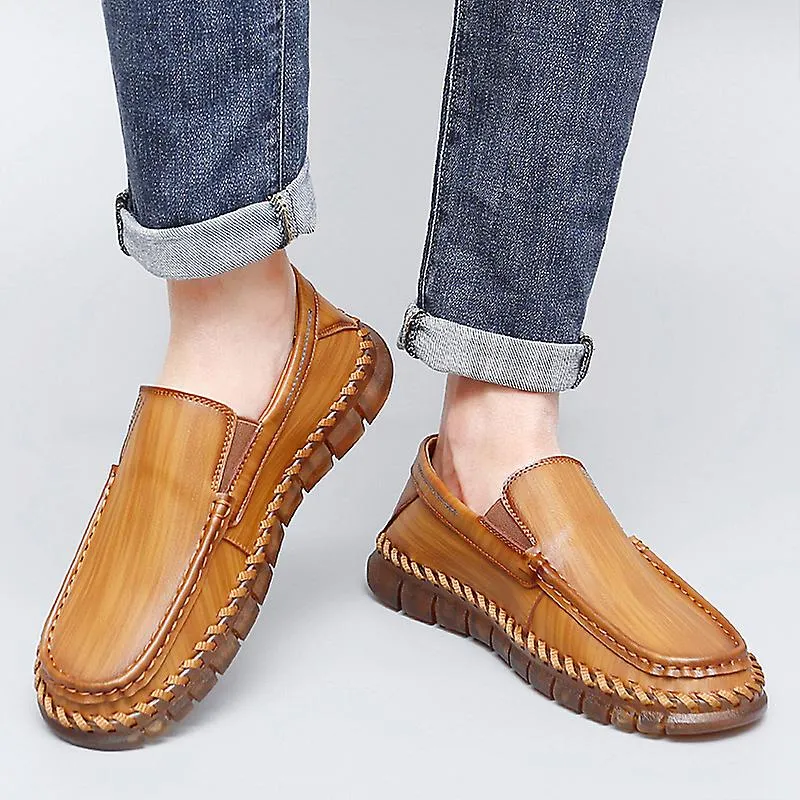KIDENG Mocasines de Hombre Zapatos de conducción Mocasines hechos a mano Zapatillas planas de cuero 3G90123