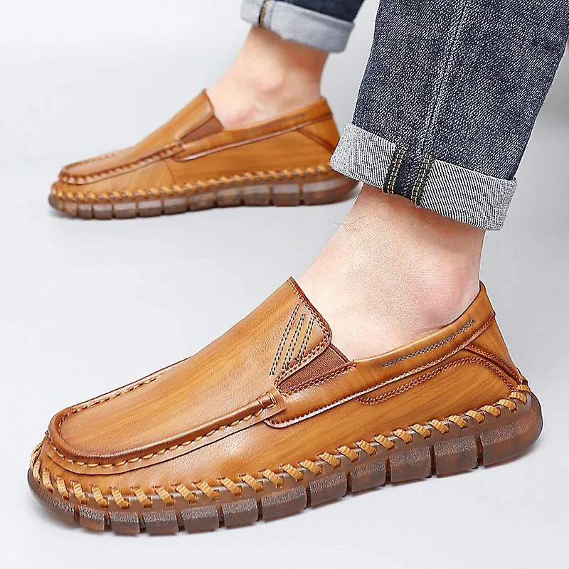 KIDENG Mocasines de Hombre Zapatos de conducción Mocasines hechos a mano Zapatillas planas de cuero 3G90123