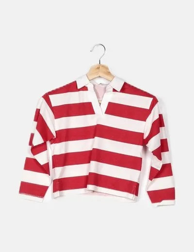 KIDS ONLY Polo rayas rojas