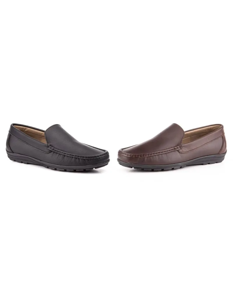 Kiowa Mocasín Hombre Piel Negro Marrón