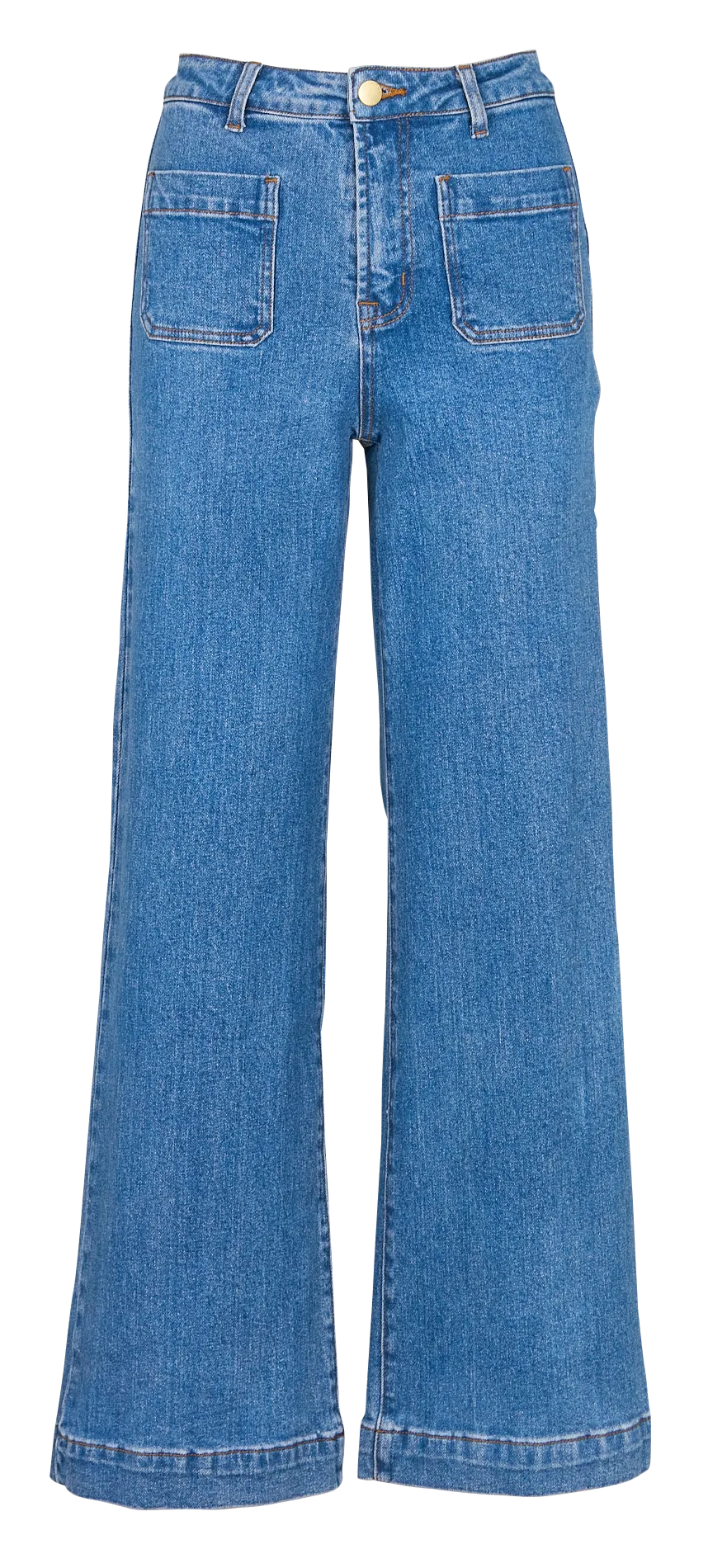 LA PETITE ETOILE ATLANTY  VAQUERO FLARE DE TALLE ALTO DE MEZCLA DE ALGODóN EN AZUL