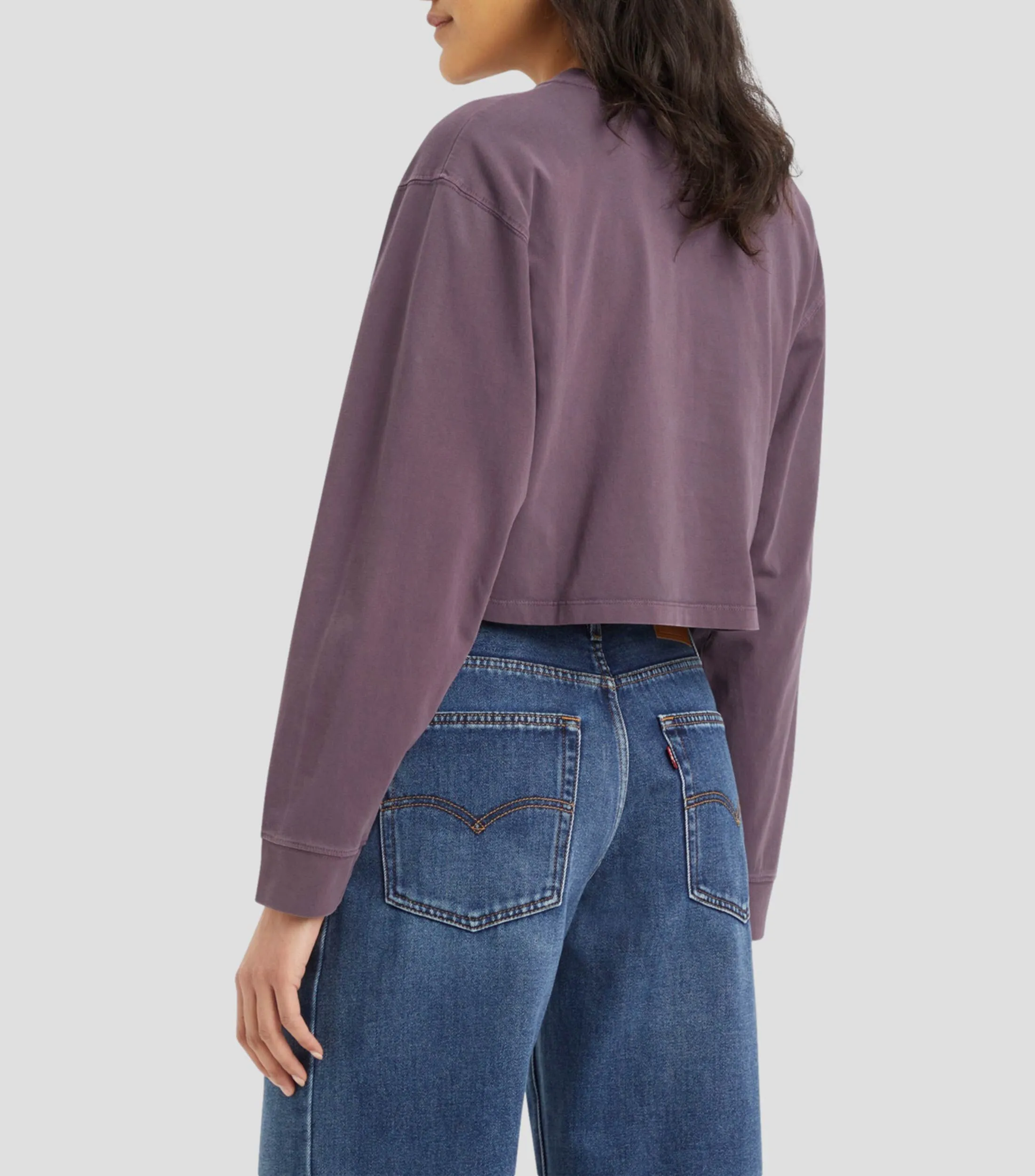 Levi's Playera crop top cuello redondo manga larga con logotipo Mujer