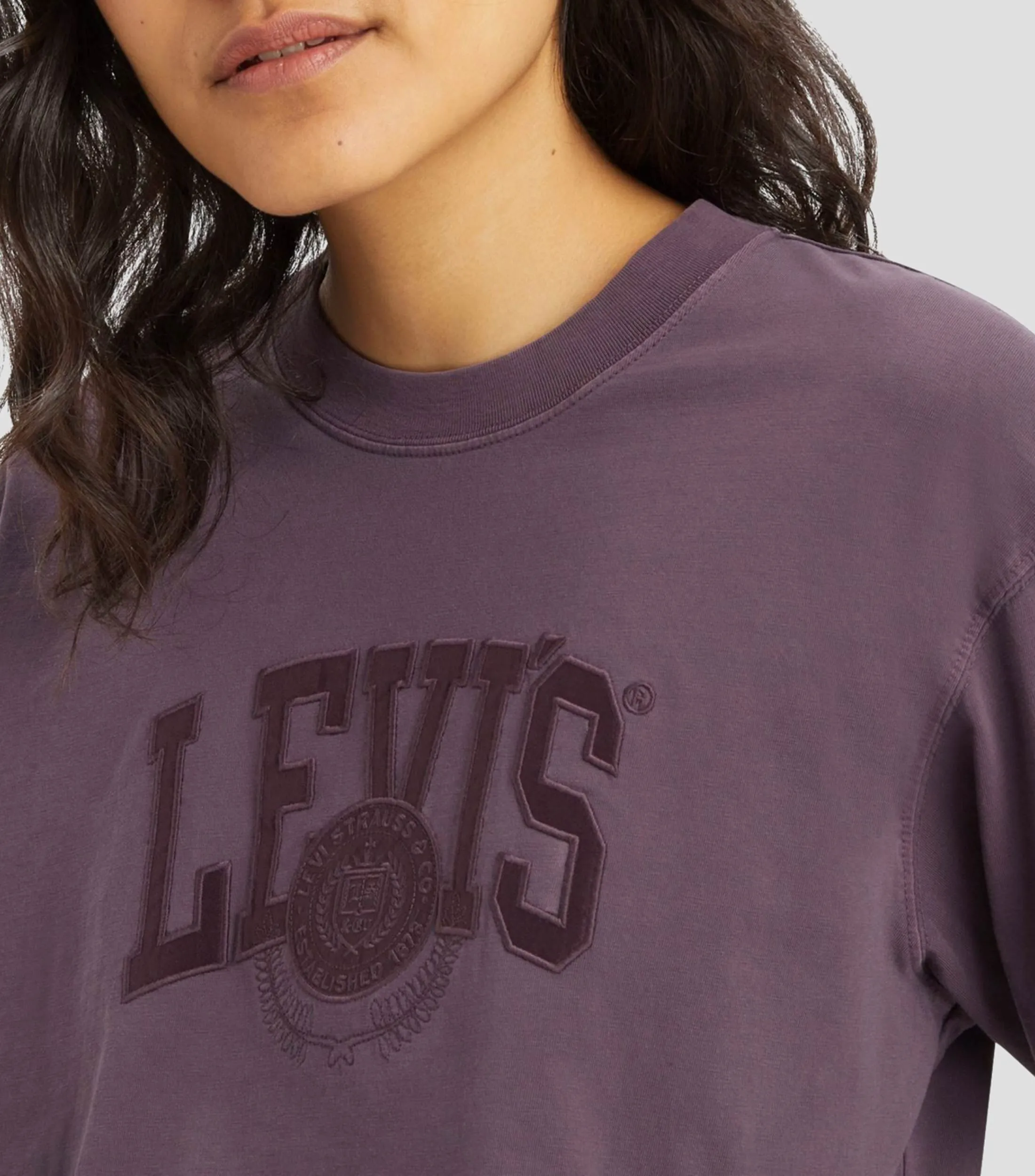 Levi's Playera crop top cuello redondo manga larga con logotipo Mujer