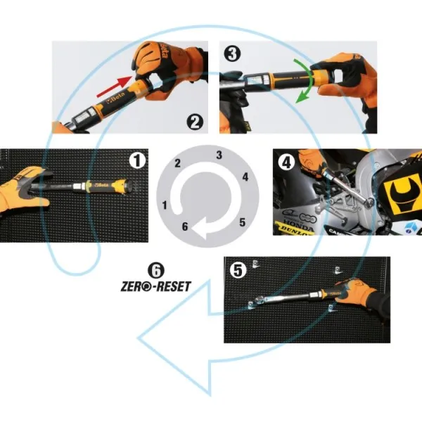 Llave dinamométrica de clic con carraca reversible, para aprietes a la derecha, precisión de apriete ±3%