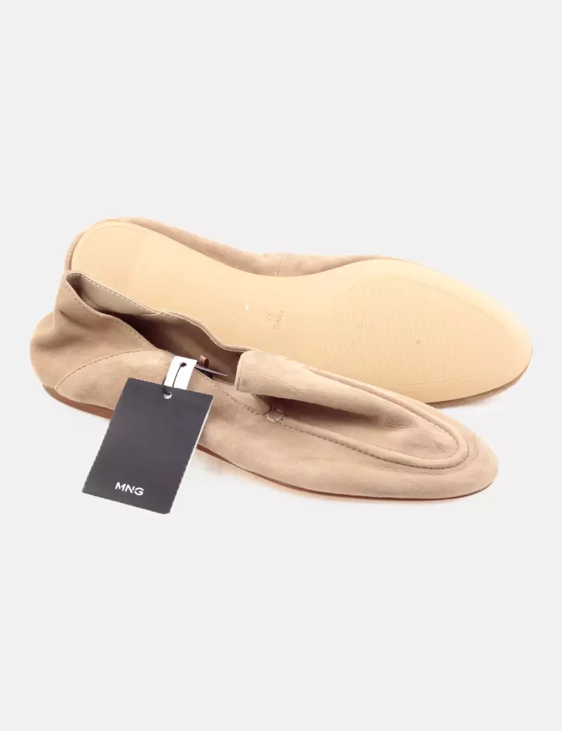 Mango Mocasín beige ante