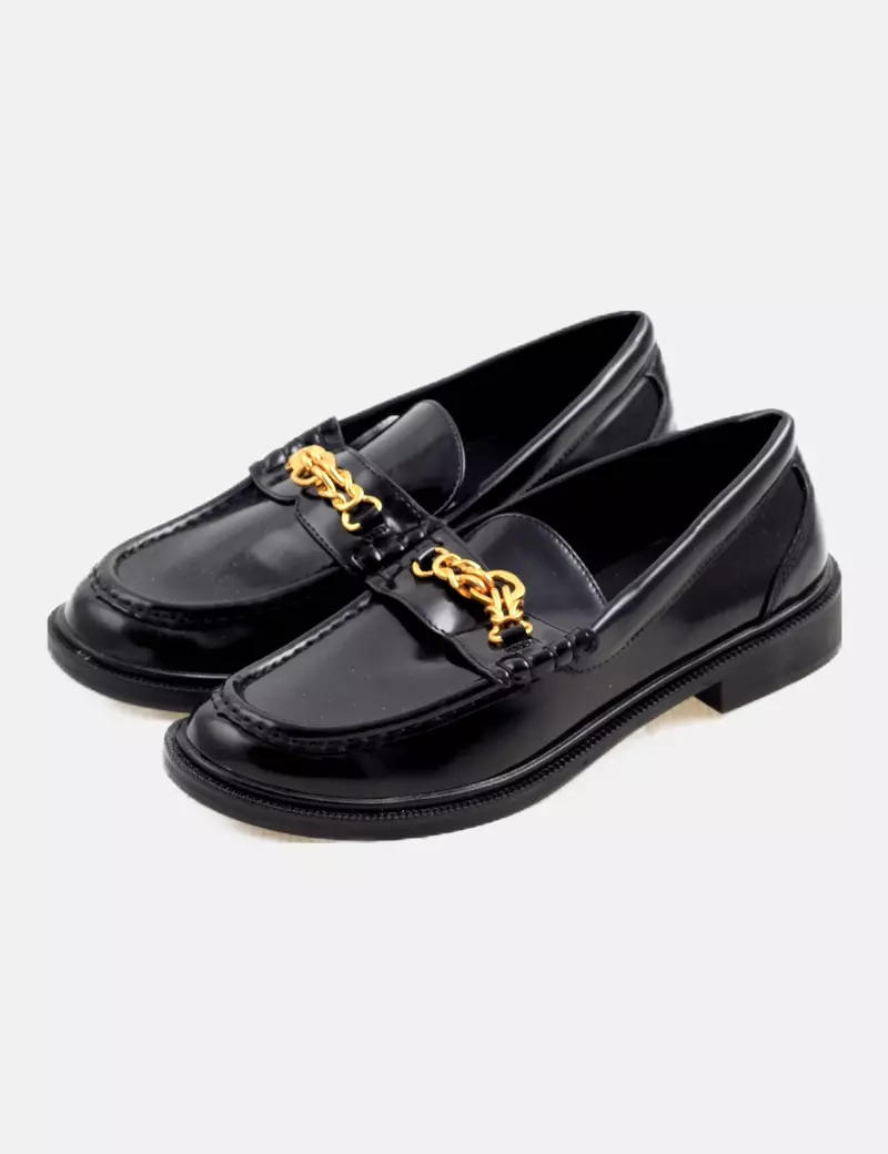 Mango Mocasín negro informal encerado