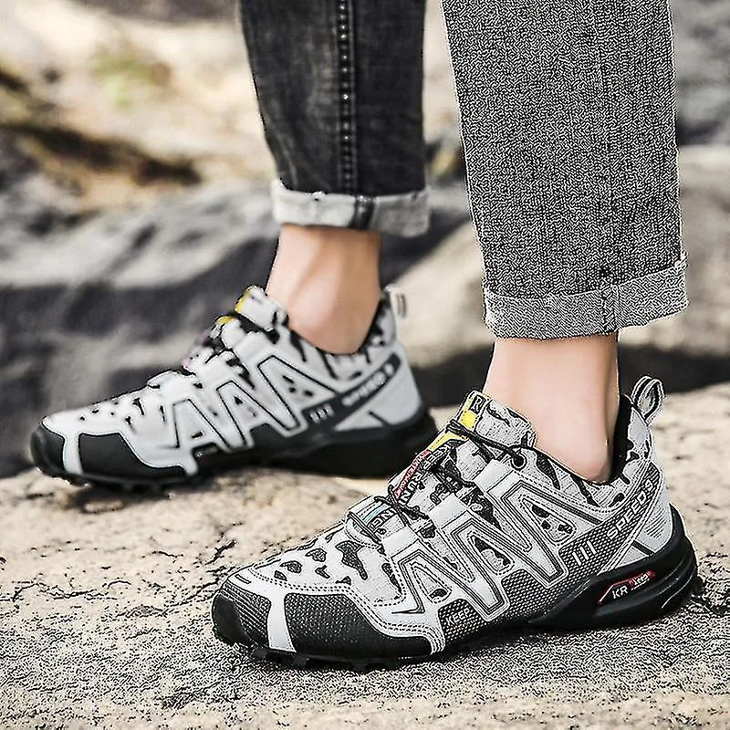 MENS SHOES BREATHABLE OUTDOOR HIKING SHOES WADING SHOES 90539BLACKWHITE