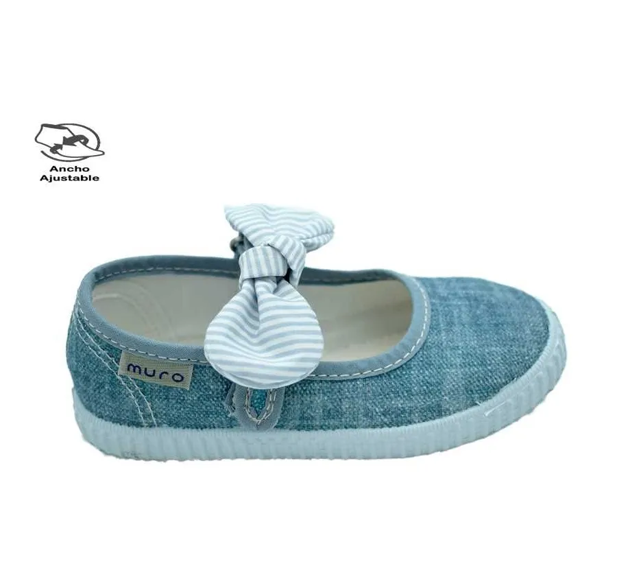 MERCEDITAS MURO 260  VELCRO PLAYERA SALÓN AZUL ADORNO LAZO DE RAYAS 26522