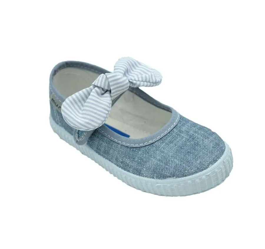 MERCEDITAS MURO 260  VELCRO PLAYERA SALÓN AZUL ADORNO LAZO DE RAYAS 26522