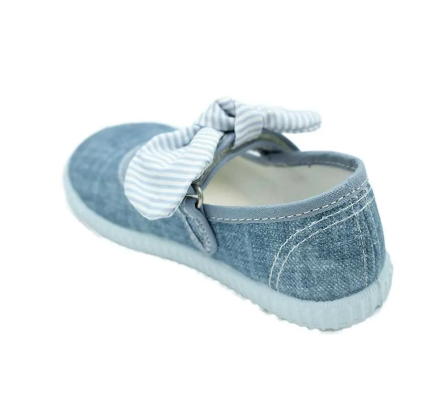 MERCEDITAS MURO 260  VELCRO PLAYERA SALÓN AZUL ADORNO LAZO DE RAYAS 26522