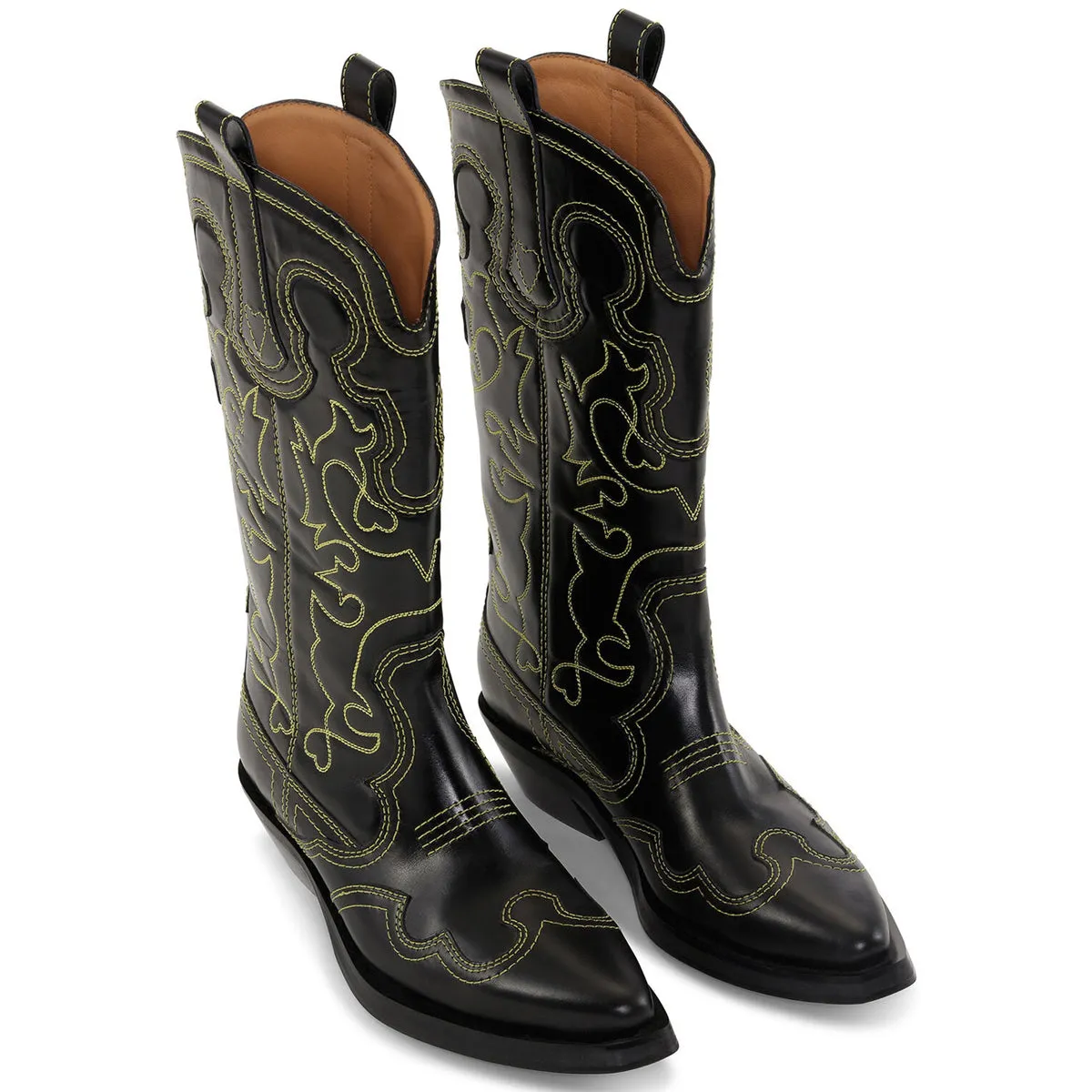 Mid Shaft Embroidered Western Boot