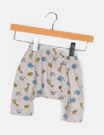 Mini Pantalón gris estampado