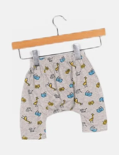 Mini Pantalón gris estampado
