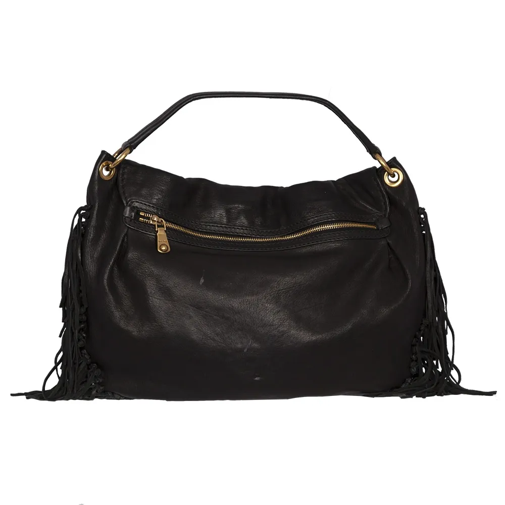 Miu Miu Bolso Hobo Flecos Negro