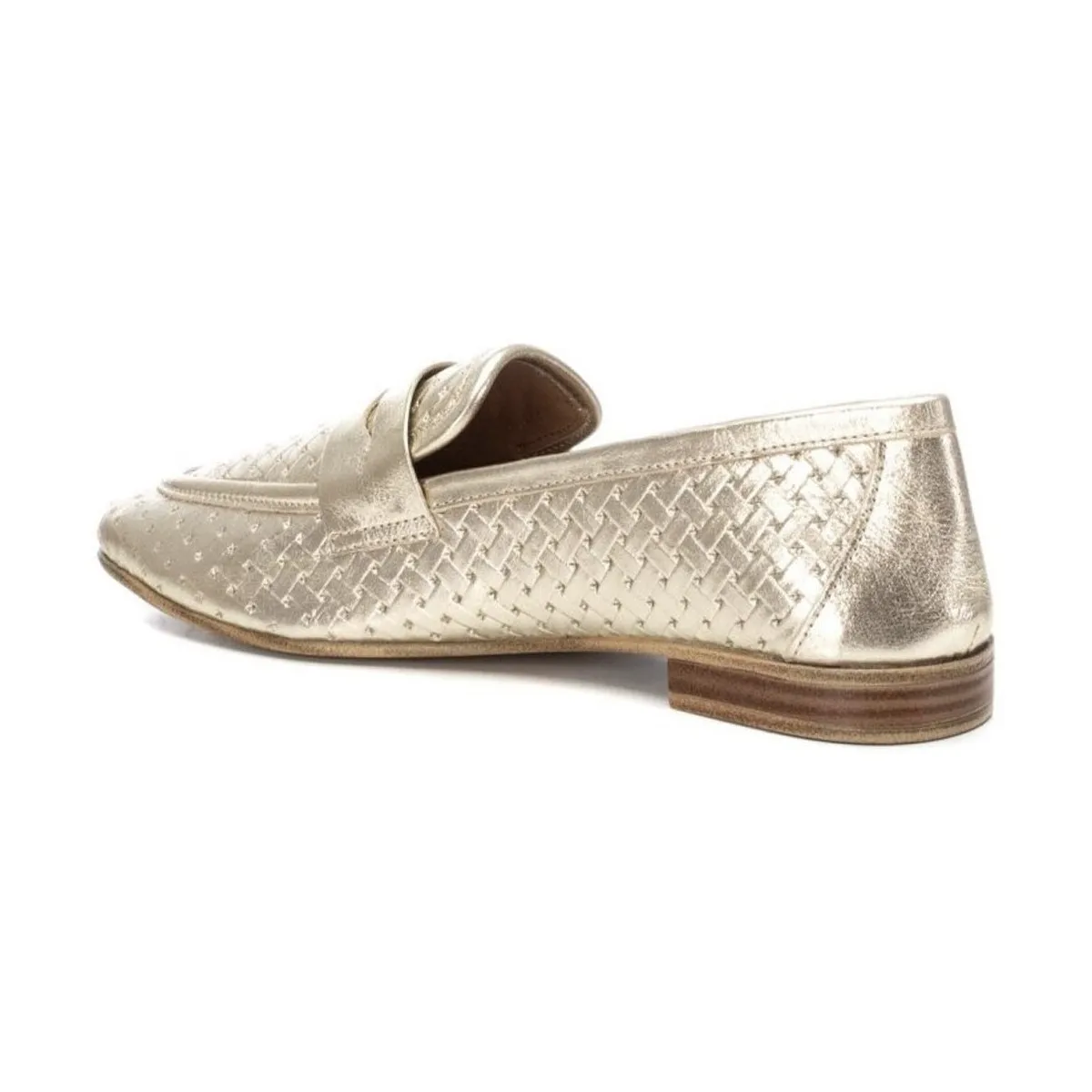 MOCASINES DE PIEL ENTRELAZADA DE MUJER  16155804 ORO