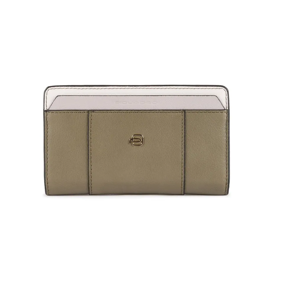 Monedero de Piel Piquadro PD1353W92R/V Color Kaki / Crudo