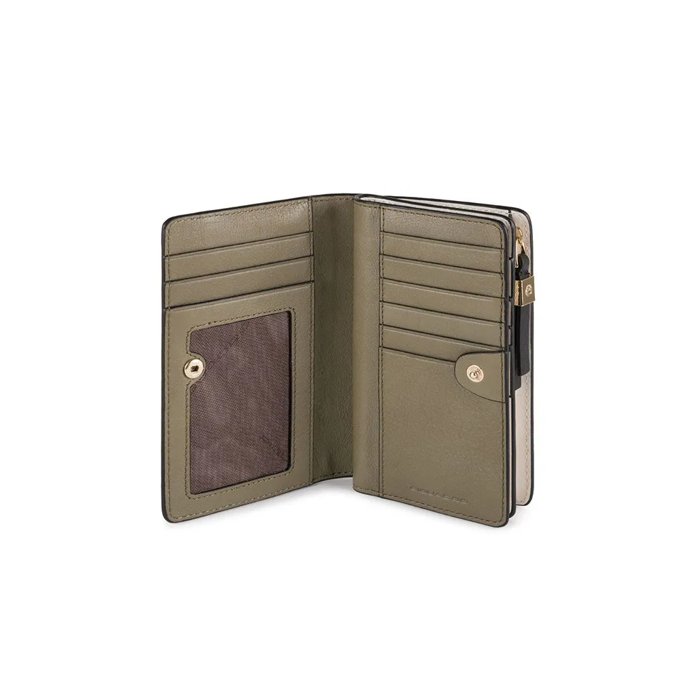 Monedero de Piel Piquadro PD1353W92R/V Color Kaki / Crudo