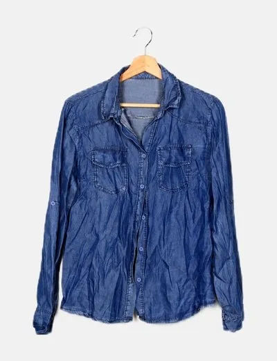 NoName Sobrecamisa azul casual