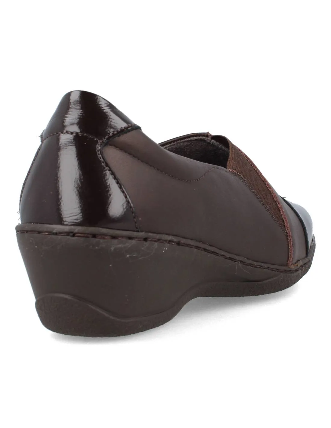 NOTTON  ZAPATO CUñA PIEL ANCHO ESPECIAL MARRóN
