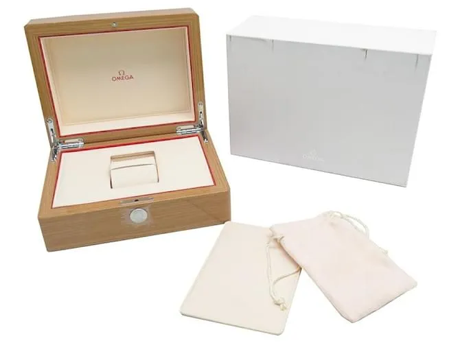 NUEVA CAJA ÚNICA PARA LA CAJA DE RELOJ OMEGA SEAMASTER SPEEDMASTER DE MADERA BARNIZADA Castaño 