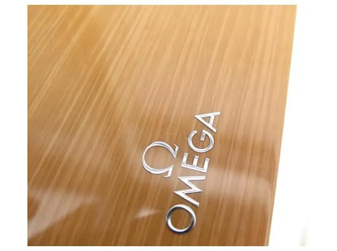NUEVA CAJA ÚNICA PARA LA CAJA DE RELOJ OMEGA SEAMASTER SPEEDMASTER DE MADERA BARNIZADA Castaño 